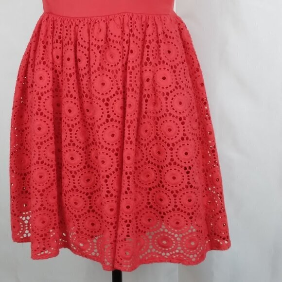 Gianni Bini GB |  Lace Spaghetti Strap Fit & Flare Mini Dress Red | Size M - Picture 4 of 11